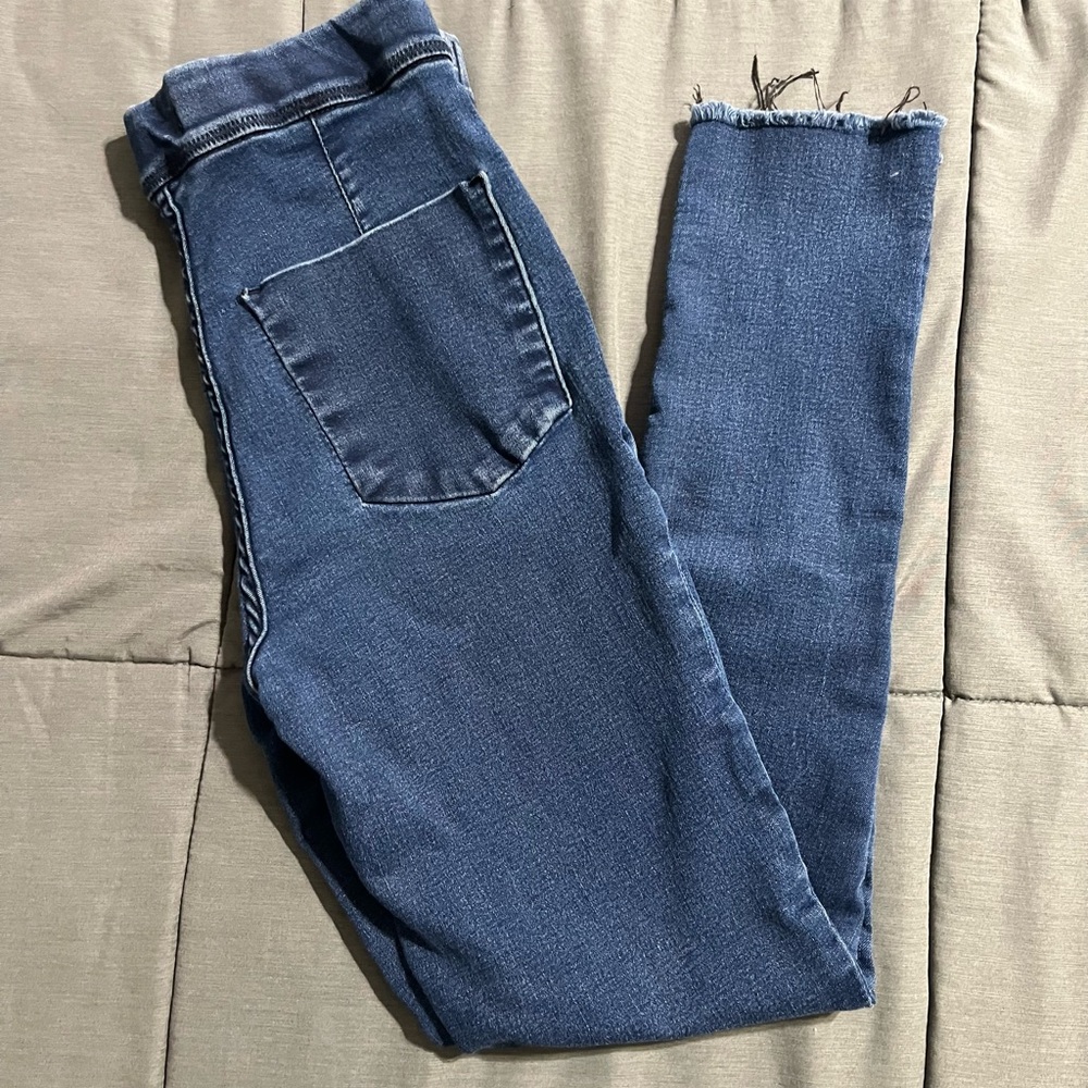 Free People Blue Ankle Cropped Jeans